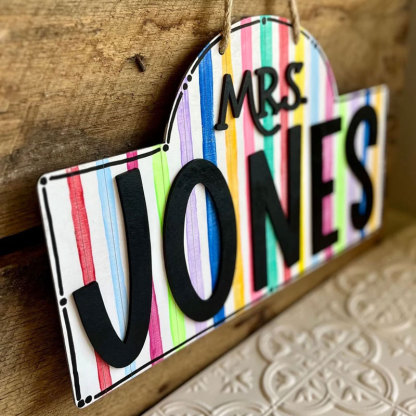 Custom Teacher Door Hanger Classroom Sign Door Decor