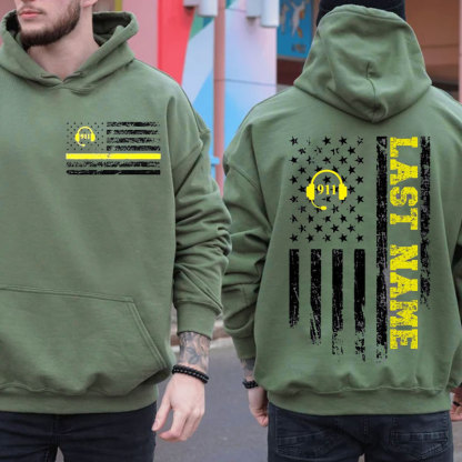 Custom Dispatcher Sweatshirt, Thin Gold Line Pullover Hoodie