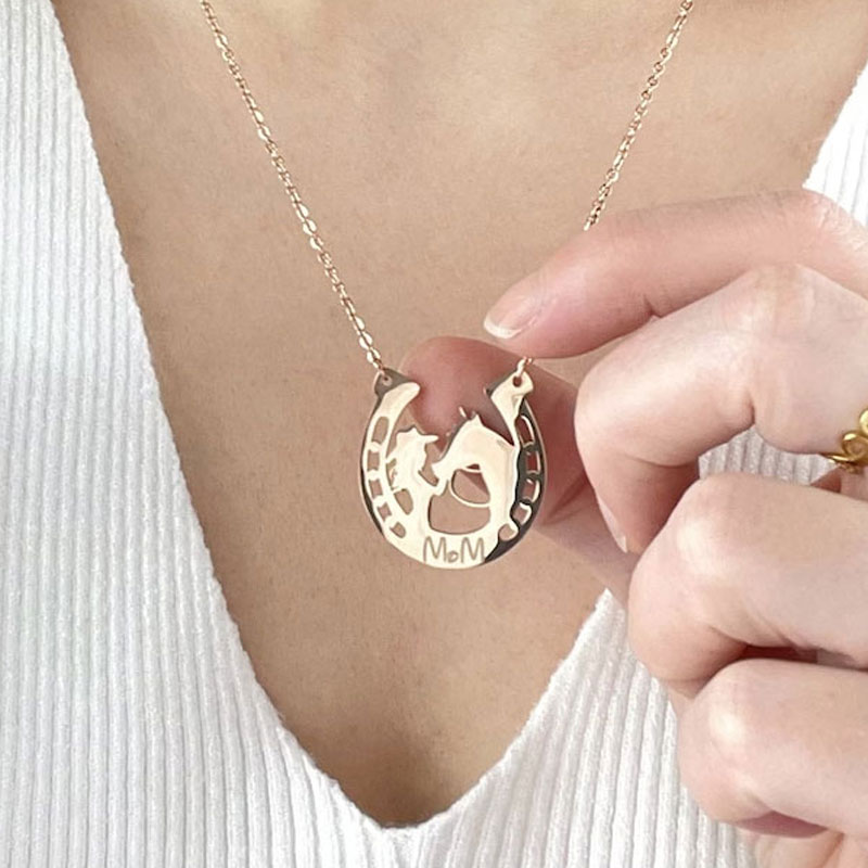 Horse Girl Necklace ,Lucky Jewelry Horse Mother Gift