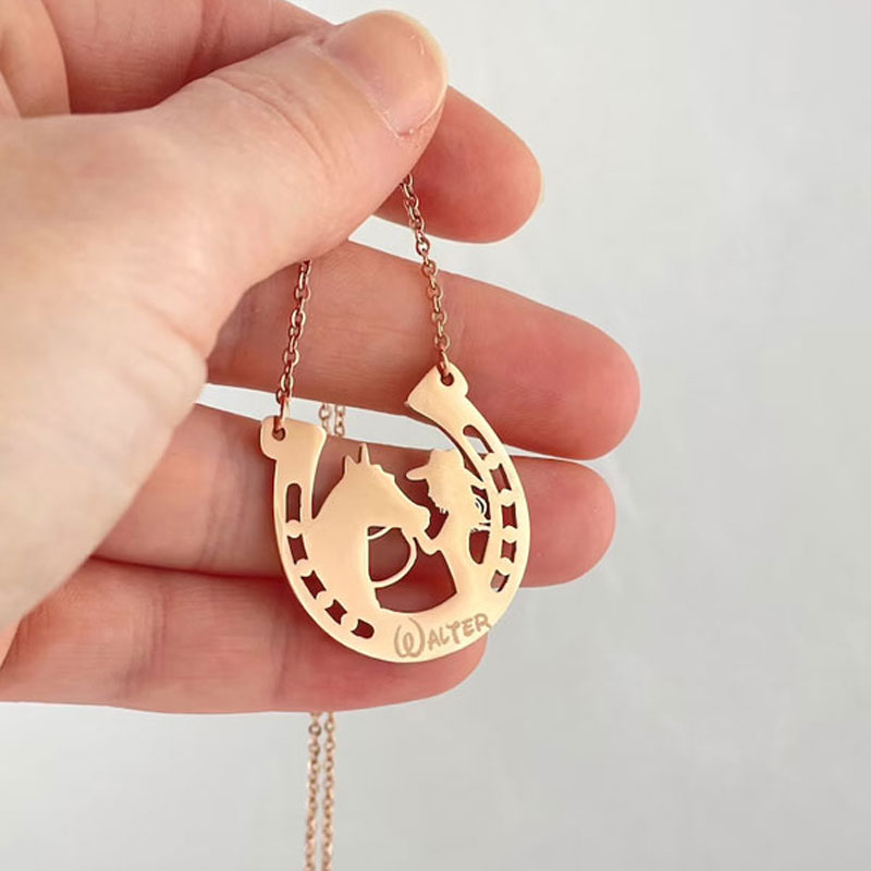 Horse Girl Necklace ,Lucky Jewelry Horse Mother Gift