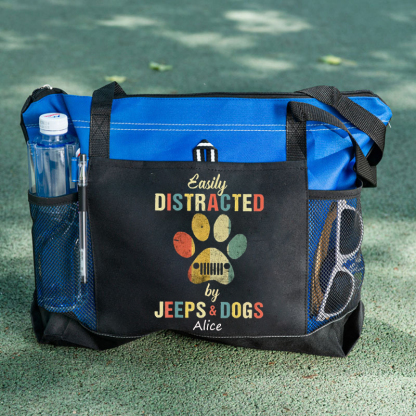 Jeep Vintag easily distracted by Jeeps And dogs Tote Bag