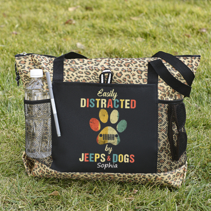 Jeep Vintag easily distracted by Jeeps And dogs Tote Bag