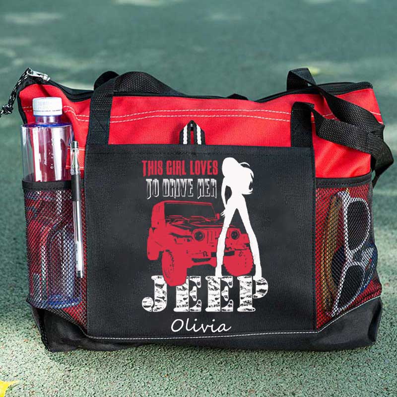 This Girl Loves To Drive Her Jeep Custom Tote Bag For Jeep Lovers