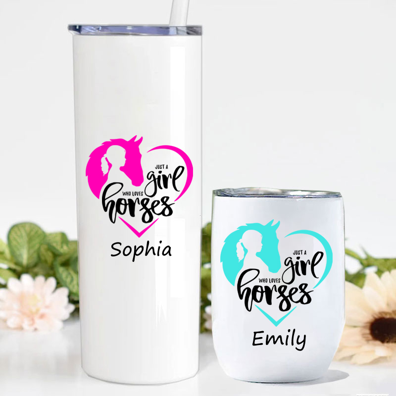 Just a Girl Who Loves Horses - 12oz 20oz Tumbler