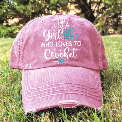 Just a Girl Who Loves to Crochet Baseball Hat