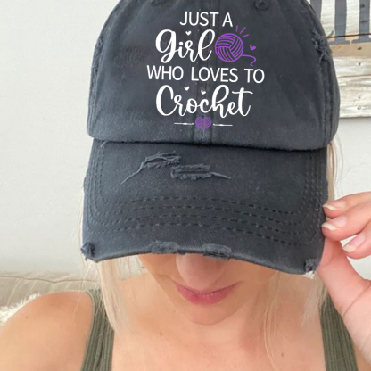 Just a Girl Who Loves to Crochet Baseball Hat