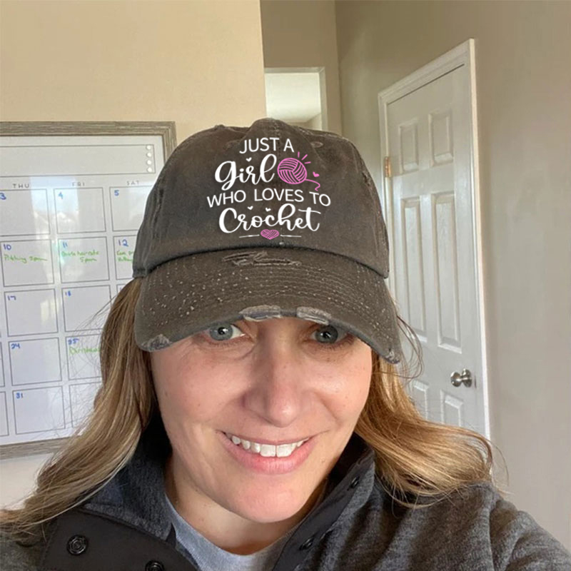 Just a Girl Who Loves to Crochet Baseball Hat