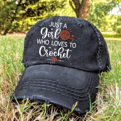 Just a Girl Who Loves to Crochet Baseball Hat