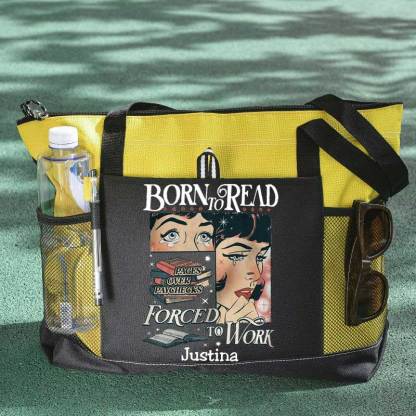 Born To Read Bookish Comfort Colors Tote Bag, Custom Funny Reader Bag