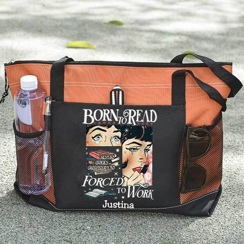 Born To Read Bookish Comfort Colors Tote Bag, Custom Funny Reader Bag