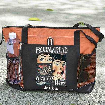 Born To Read Bookish Comfort Colors Tote Bag, Custom Funny Reader Bag