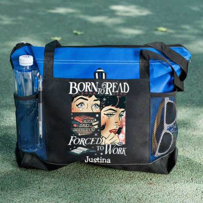 Born To Read Bookish Comfort Colors Tote Bag, Custom Funny Reader Bag