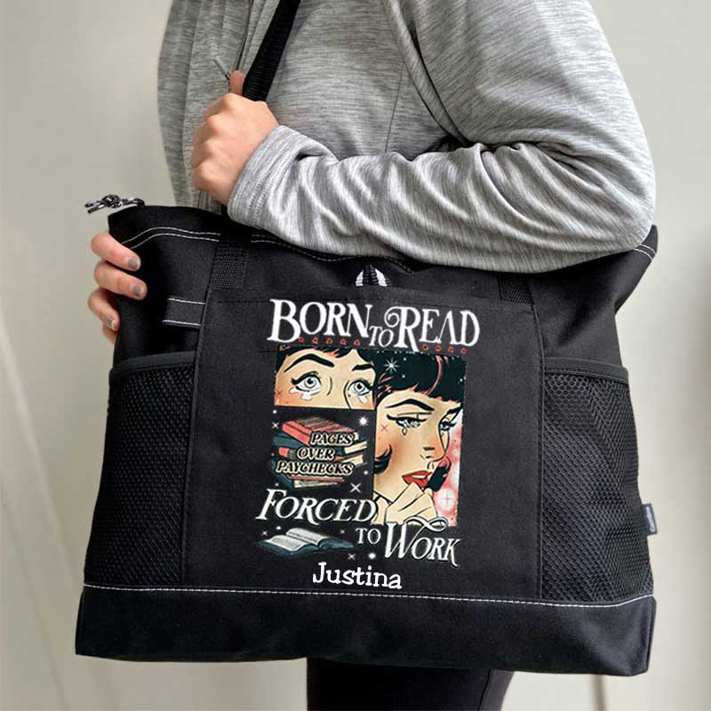 Born To Read Bookish Comfort Colors Tote Bag, Custom Funny Reader Bag