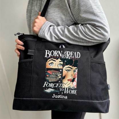Born To Read Bookish Comfort Colors Tote Bag, Custom Funny Reader Bag