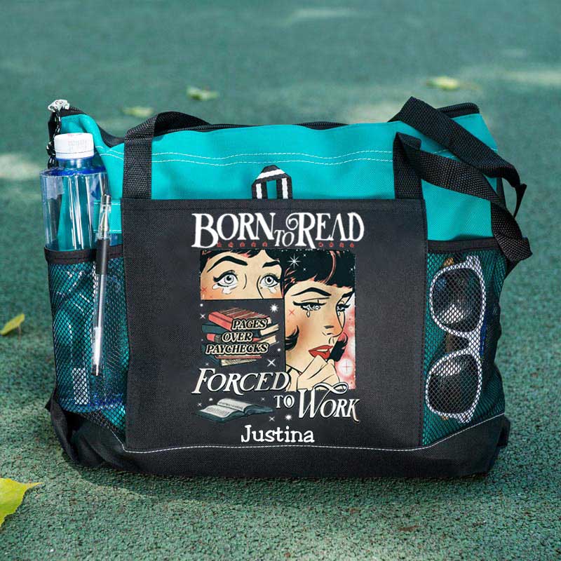 Born To Read Bookish Comfort Colors Tote Bag, Custom Funny Reader Bag