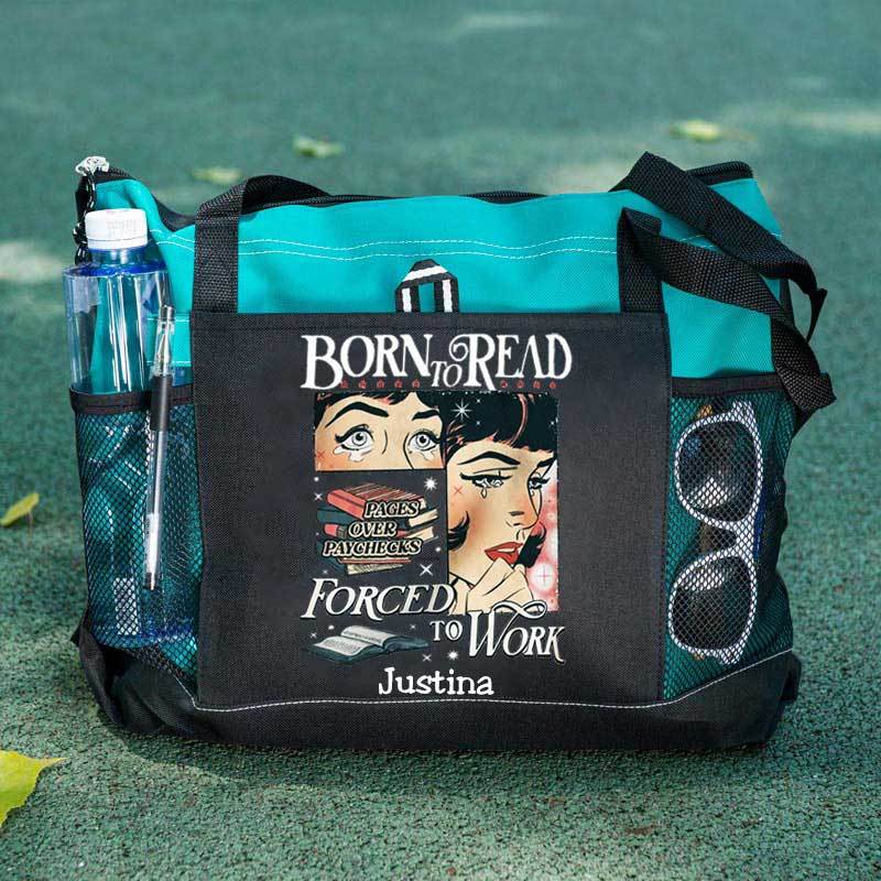 Born To Read Bookish Comfort Colors Tote Bag, Custom Funny Reader Bag
