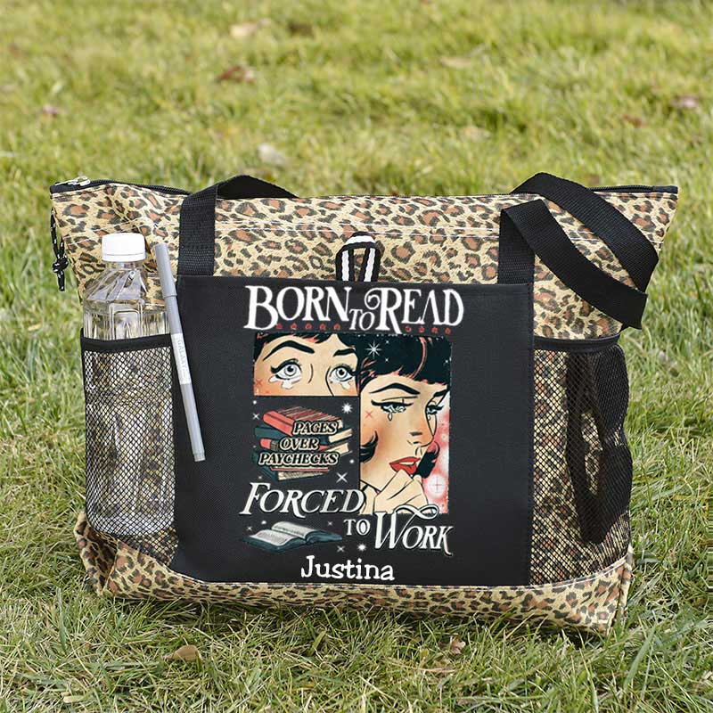 Born To Read Bookish Comfort Colors Tote Bag, Custom Funny Reader Bag