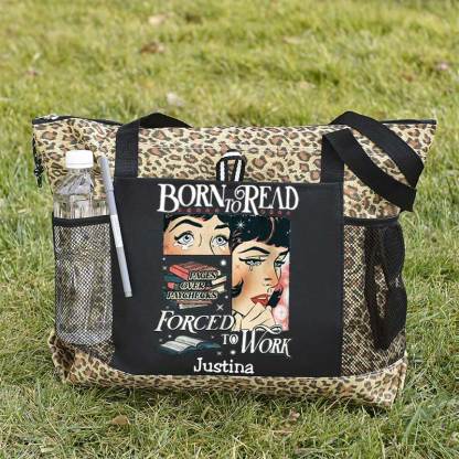 Born To Read Bookish Comfort Colors Tote Bag, Custom Funny Reader Bag