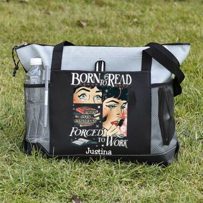 Born To Read Bookish Comfort Colors Tote Bag, Custom Funny Reader Bag