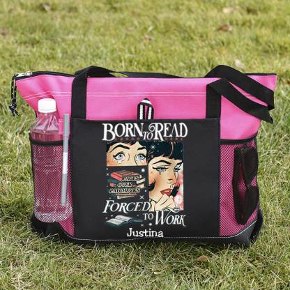 Born To Read Bookish Comfort Colors Tote Bag, Custom Funny Reader Bag