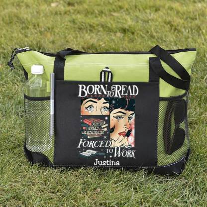 Born To Read Bookish Comfort Colors Tote Bag, Custom Funny Reader Bag