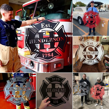 Personalized Firefighter Metal Sign, First Responder Gift