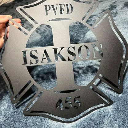 Personalized Firefighter Metal Sign, First Responder Gift