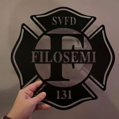 Personalized Firefighter Metal Sign, First Responder Gift