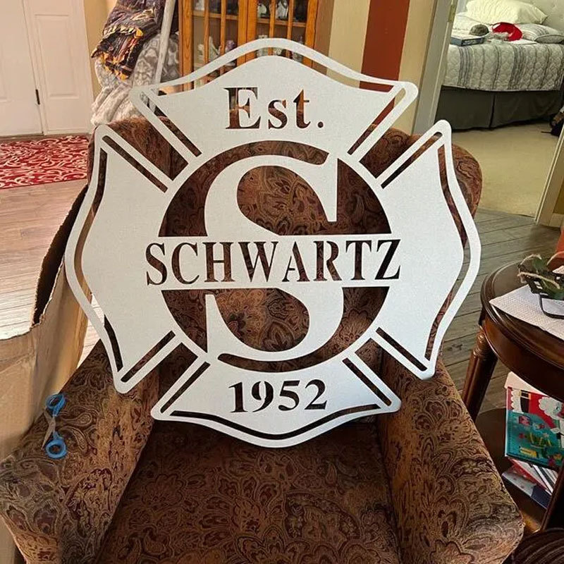 Personalized Firefighter Metal Sign, First Responder Gift