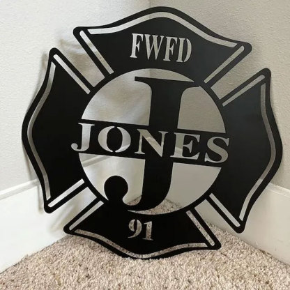 Personalized Firefighter Metal Sign, First Responder Gift