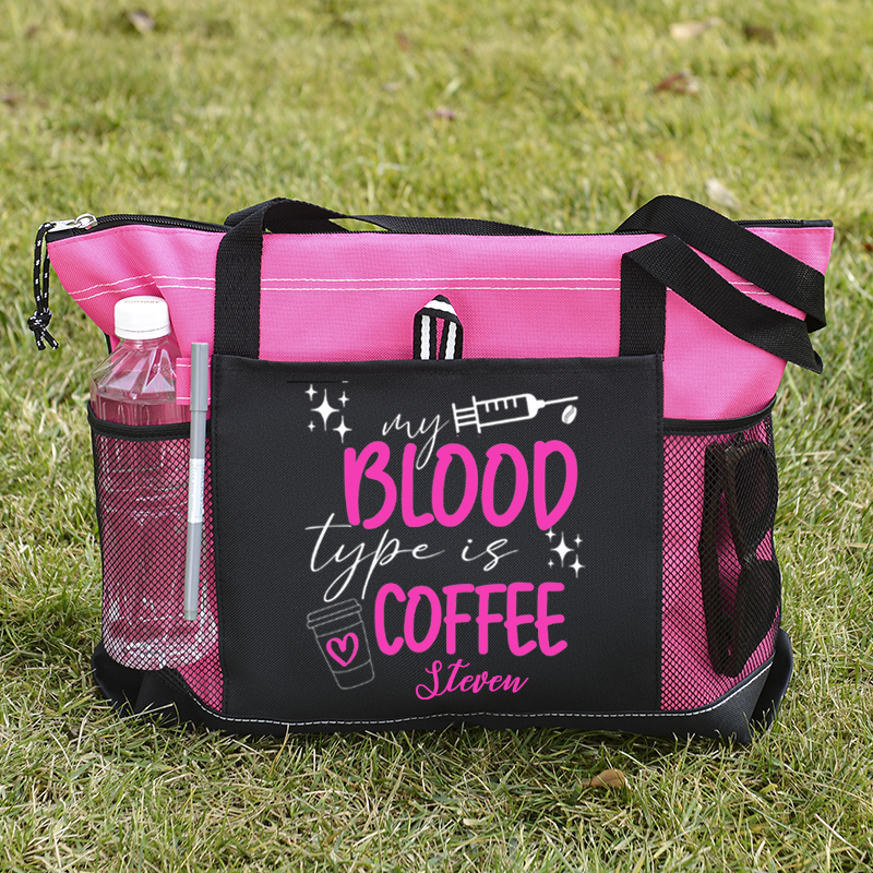 My Blood Type Is Coffee Custom Tote Bag