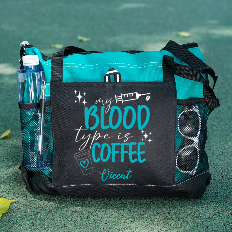 My Blood Type Is Coffee Custom Tote Bag