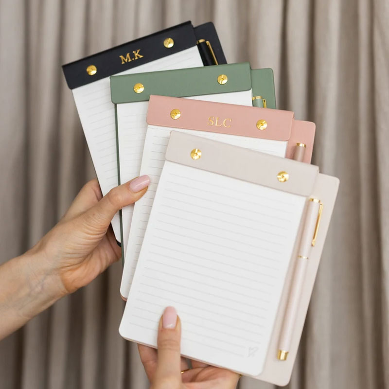 Personalized Gold Stamping Monogram Refillable Notepad Set for Medical Worker