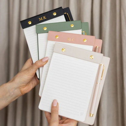 Personalized Gold Stamping Monogram Refillable Notepad Set for Medical Worker