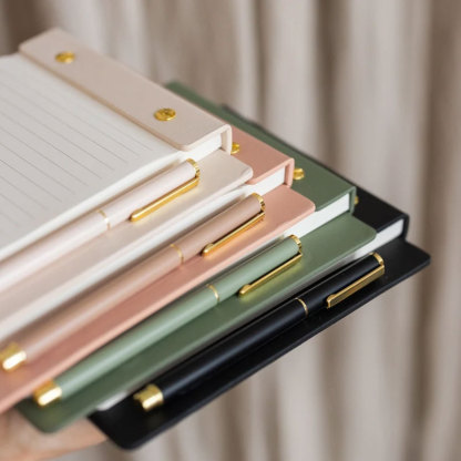 Personalized Gold Stamping Monogram Refillable Notepad Set for Medical Worker