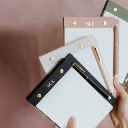 Personalized Gold Stamping Monogram Refillable Notepad Set for Medical Worker