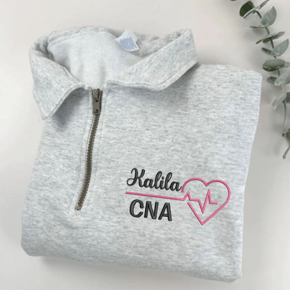 Nurse Embroidered Quarter Zip Sweatshirt