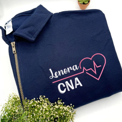 Nurse Embroidered Quarter Zip Sweatshirt