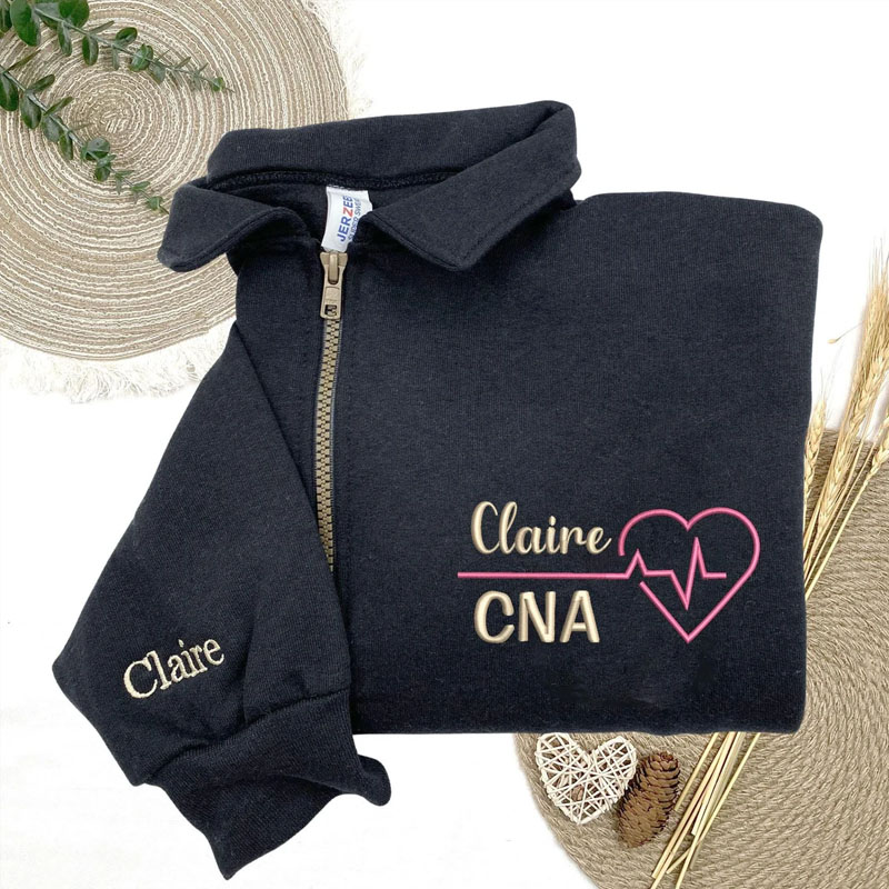 Nurse Embroidered Quarter Zip Sweatshirt