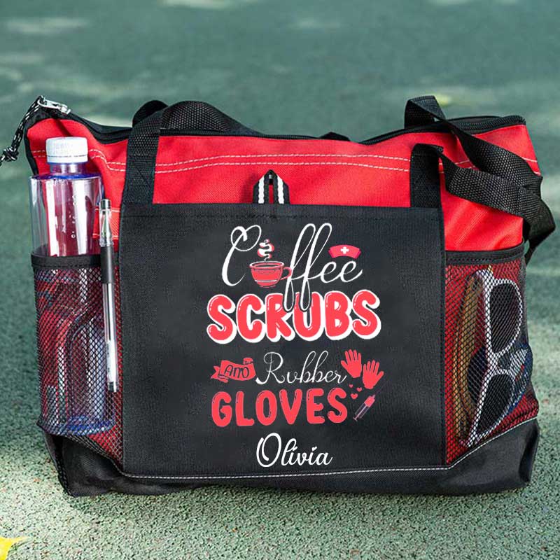 Coffee Scrubs And Rubber Gloves Nurse Life Tote Bag