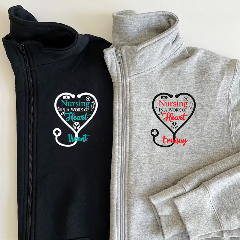 Nursing Is A Work Of Heart Pullover Sweatshirt