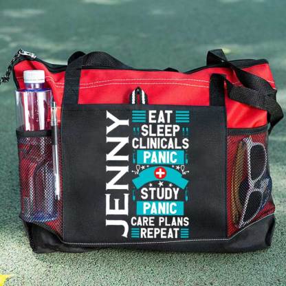 Eat Sleep Clinicals Panic Tote Bag, Personalized Gift for Student Nurse