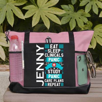 Eat Sleep Clinicals Panic Tote Bag, Personalized Gift for Student Nurse