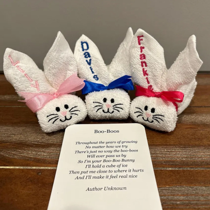 Personalized Bunny Embroidered washcloth Easter Baby Shower Gift