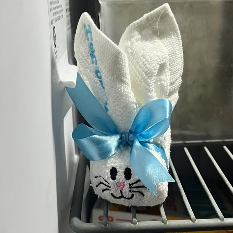 Personalized Bunny Embroidered washcloth Easter Baby Shower Gift