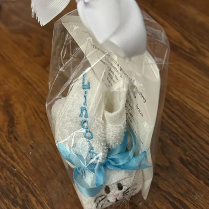 Personalized Bunny Embroidered washcloth Easter Baby Shower Gift