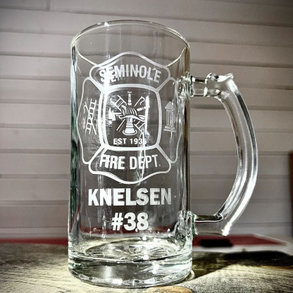 Personalized Fire Dept Logo Beer Stein