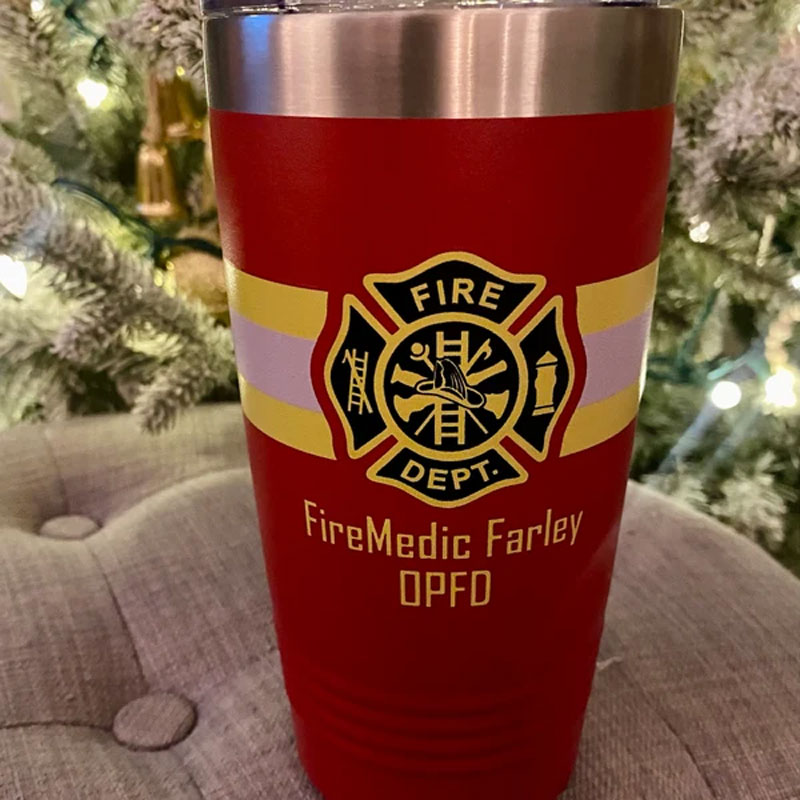 Personalized Firefighter 20z 30oz Tumblers With Name