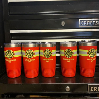 Personalized Firefighter 20z 30oz Tumblers With Name