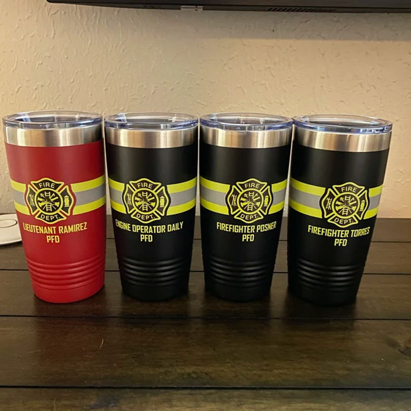 Personalized Firefighter 20z 30oz Tumblers With Name